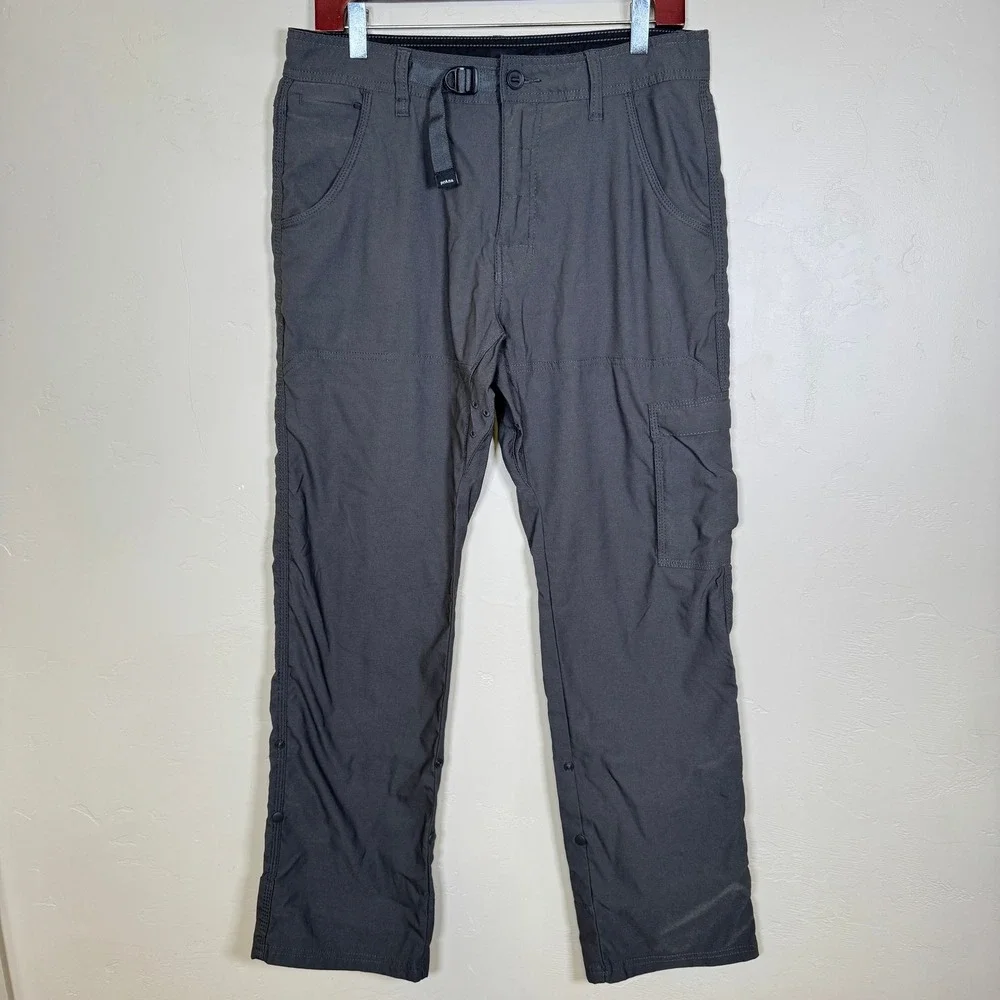 prAna Pants Mens 34x30 Grey Zion Hiking Cargo Stretch Nylon 1969791